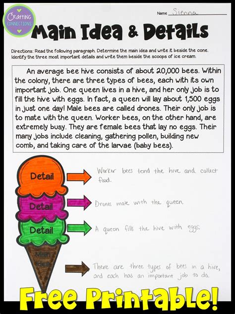 Key Ideas And Details Worksheets